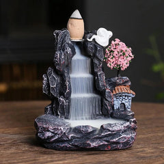 Creative Mountain Stream Resin Backflow Incense Burner Aromatherapy Decor 07FC0E-D4 - KOEEK