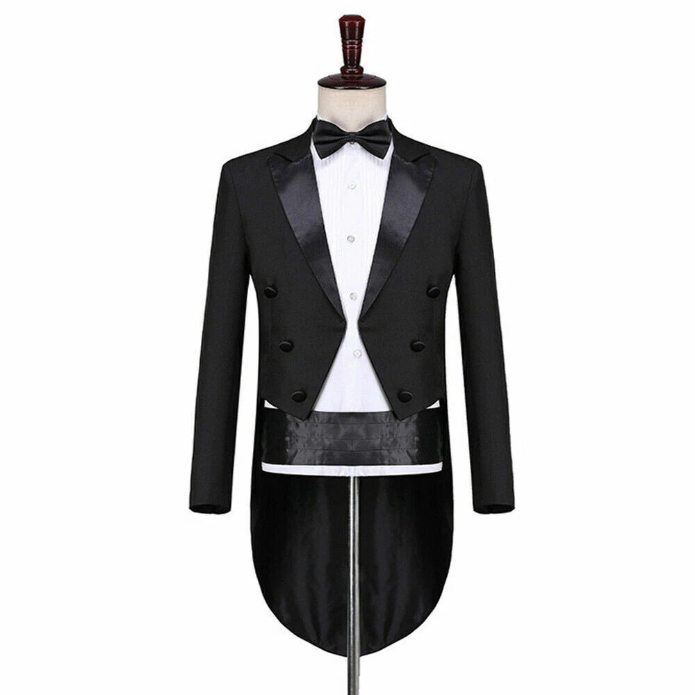 Tuxedo Morning Tailcoat Men Jacket Pants Suit Outfit Evening Tails Frock Coat 07FC0E-D4 - KOEEK