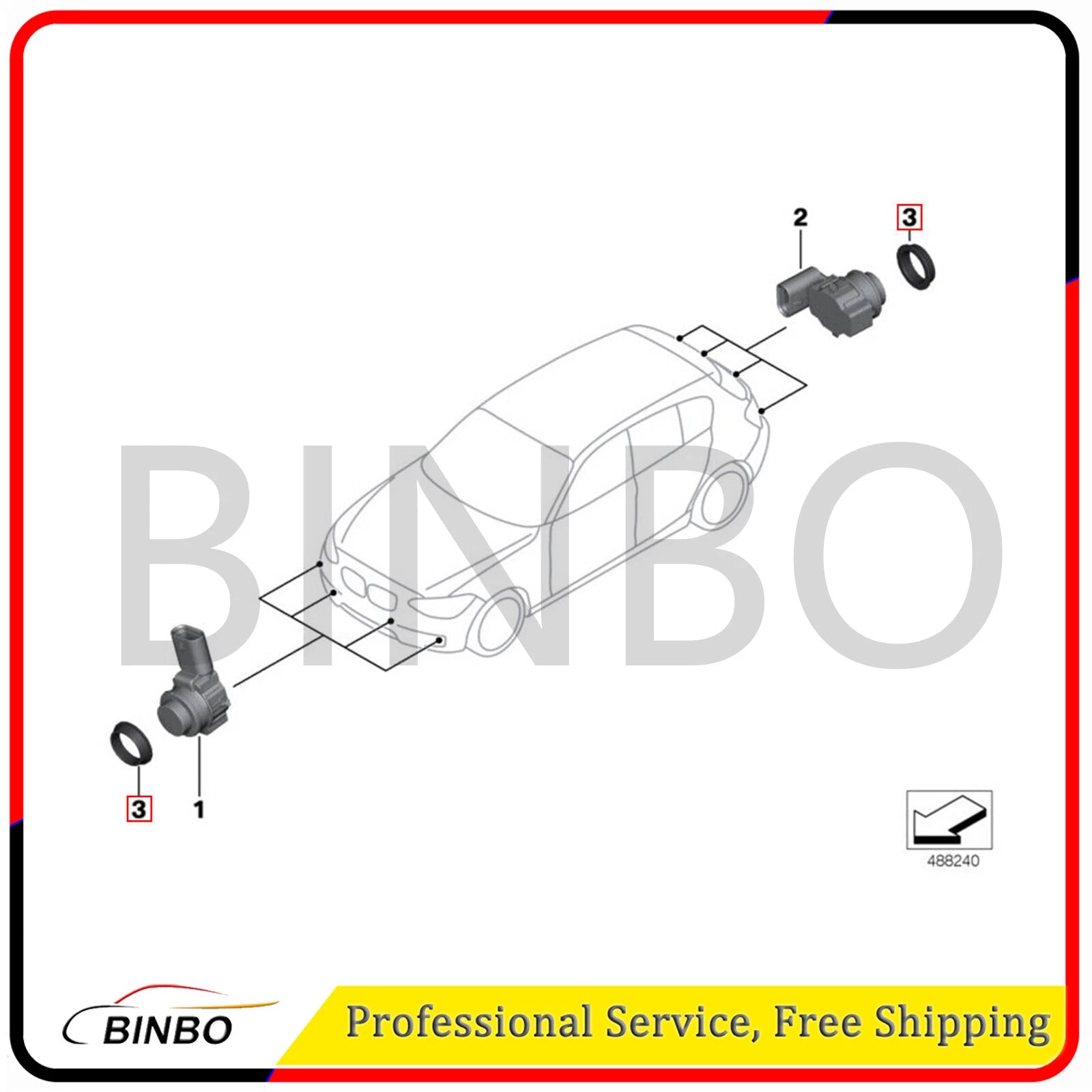 Set of 2pcs PDC Sensor O-ring 2155420051 Fit For Benz CLK280 CLK350 CLS500 C230 07FC0E-D4 - KOEEK
