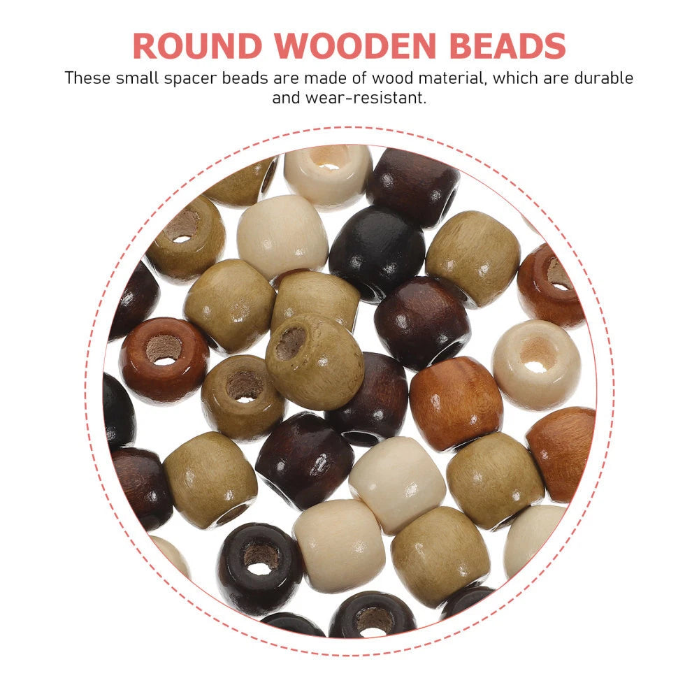 400Pcs Wooden Beads Bracelet Making Square Spacers Wreath Bulk Large Hole 07FC0E-D4 - KOEEK
