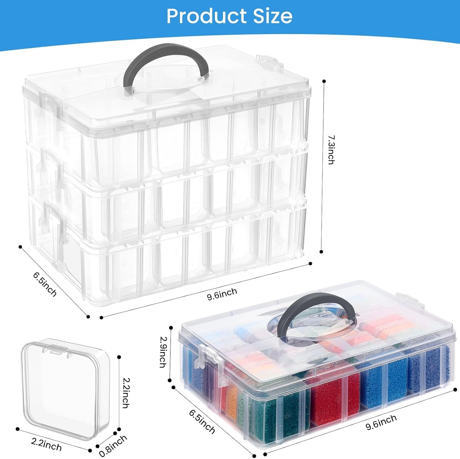 new Douorgan Bead Organizer Box, 84 Pcs Small Organizers, 3-Tier 3Tier DOUORGAN - KOEEK