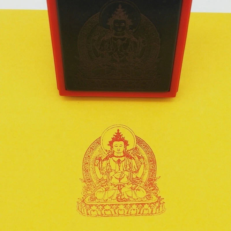 Four Arm Guanyin Seal Tibetan Buddha Statues Buddhist Ritual Taoist 07FC0E-D4 - KOEEK