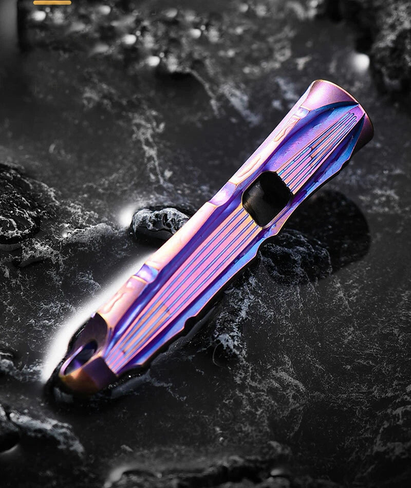 EDC Titanium Safty Whistle Keychain Necklace Pendant DIY Outdoor Survival Tool 07FC0E-D4 - KOEEK
