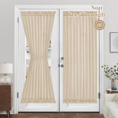 Low-transparency side window French curtains, 54 inches wide x 72 inches long. 07FC0E-D4 - KOEEK