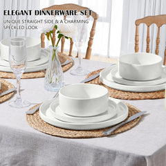 Stoare Dinnerware Sets, 12-Piece Plates and Bowls Dish Set for 4, Kitchen 07FC0E-D4 - KOEEK