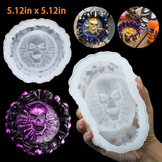 Silicone Skull Ashtray Mold Epoxy Resin Making Mould Casting Jewellery Craft DIY