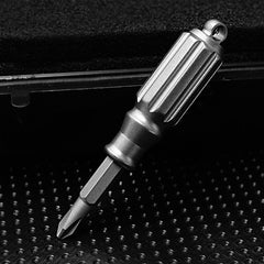 EDC Mini Titanium S2 Steel Screwdriver Portable Keychain Outdoor Pocket Tool Toy 07FC0E-D4 - KOEEK