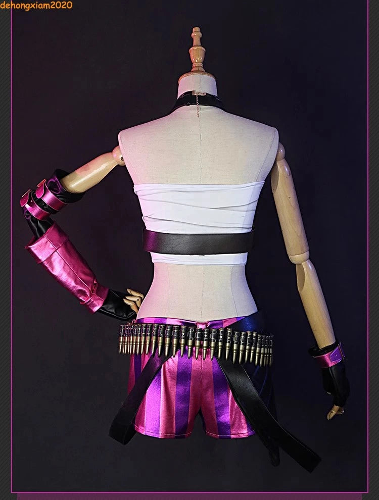 Game League of Legends LOL Jinx Bullet Cosplay Full Outfit Costumes Party Suit 07FC0E-D4 - KOEEK