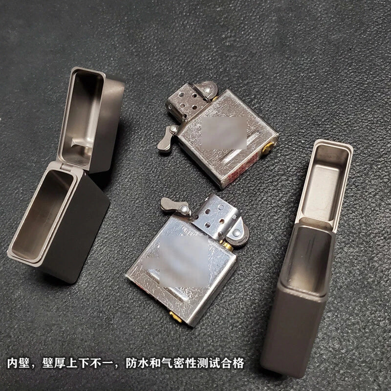 EDC Titanium Alloy Square Box Large Hinge Thick Shell Windproof Portable Tools 07FC0E-D4 - KOEEK