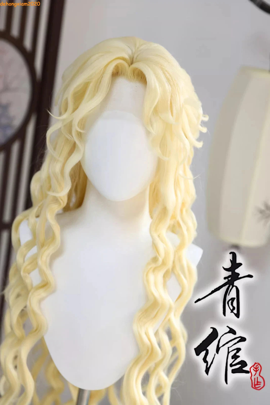 Women Identity Ⅴ Ada Mesmer  Skin Cosplay Wig Yellow Wig Curly Hair Handmade 07FC0E-D4 - KOEEK
