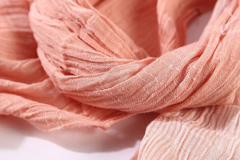 Men's Scarf Striped Cotton Blend Shawls Pleated Scarves Unisex Scarf Warm Wraps 07FC0E-D4 - KOEEK