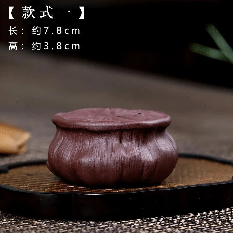 Purple Clay Tea Tray Tea Set Tea Set Decorated Purple Clay Lotus Heart Set 07FC0E-D4 - KOEEK