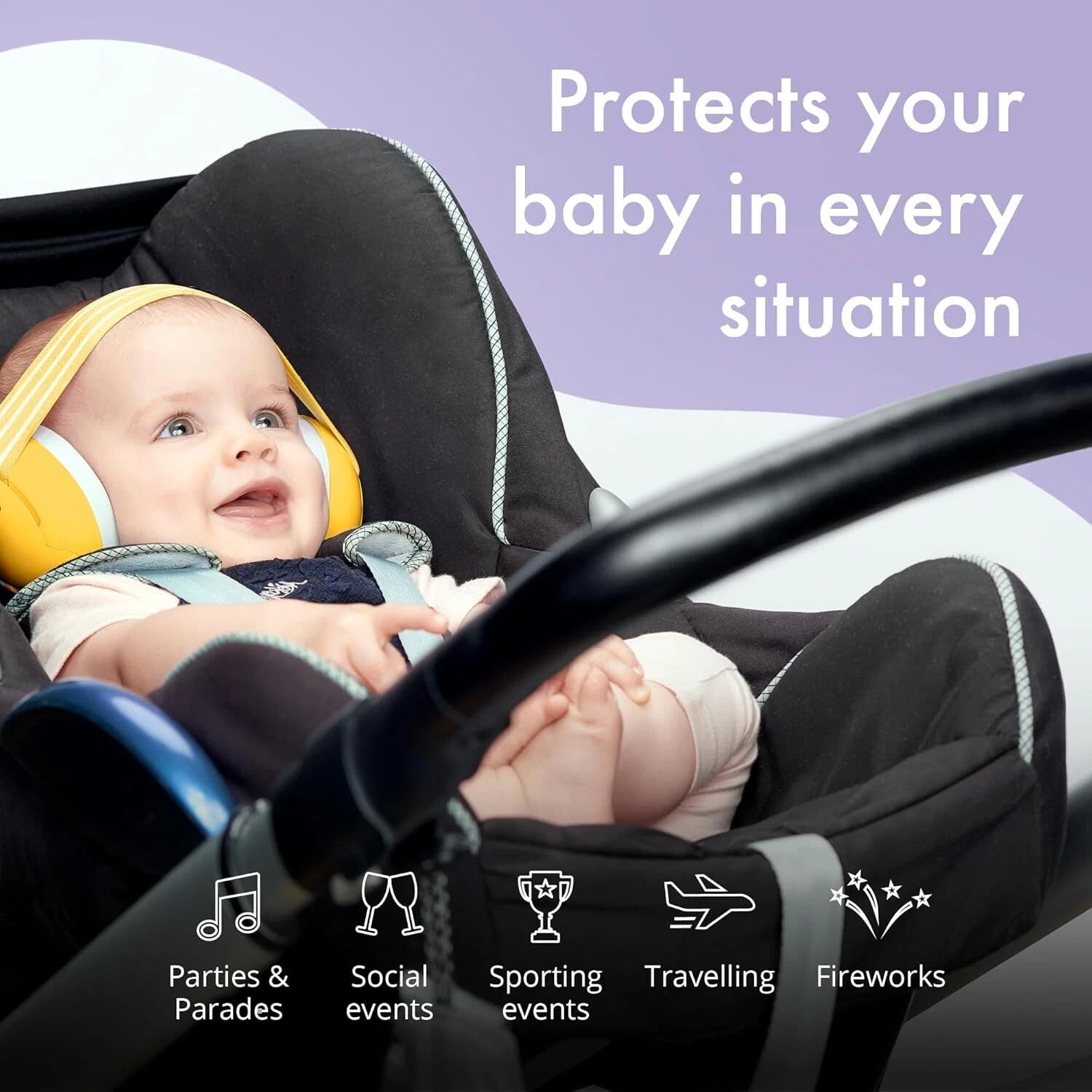Baby ear muffs for infants up to 36 months - CE and ANSI approved 07FC0E-D4 - KOEEK