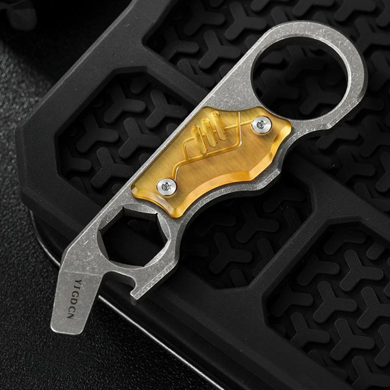 Titanium Alloy EDC Pry Bar Multi Tool Bottle Opener Wrench Outdoor Camping Tool 07FC0E-D4 - KOEEK