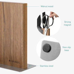 Magnetic Wooden Knife Block - Kitchen Storage with Strong Magnets for Knives 07FC0E-D4 - KOEEK