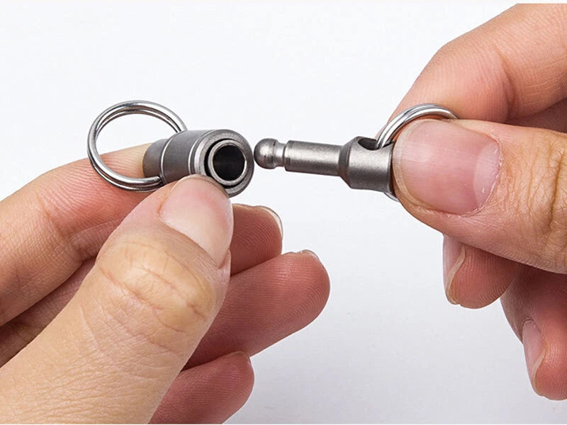 EDC TC4 Titanium Insert Buckle Gimbal Ring Portable Double Keychain Pendant Tool EDC - KOEEK