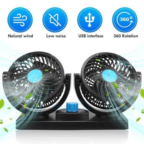 ny 360° Ventiladores Abanicos Para Camiones Carros Portatil Oppladbar USB