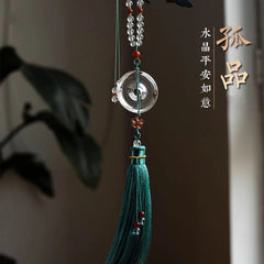 Natural Crystal Safe Travel Coin Car Hanging Pendant Amulet Good Luck Decoration 07FC0E-D4 - KOEEK