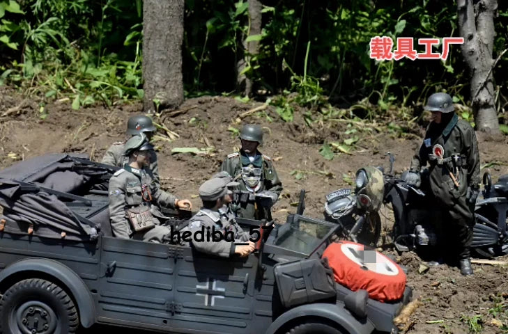 GO-TRUCK 1/6 WWII German German 82 regular Jeep Metal Model Grey Color Instock GO-TRUCK - KOEEK
