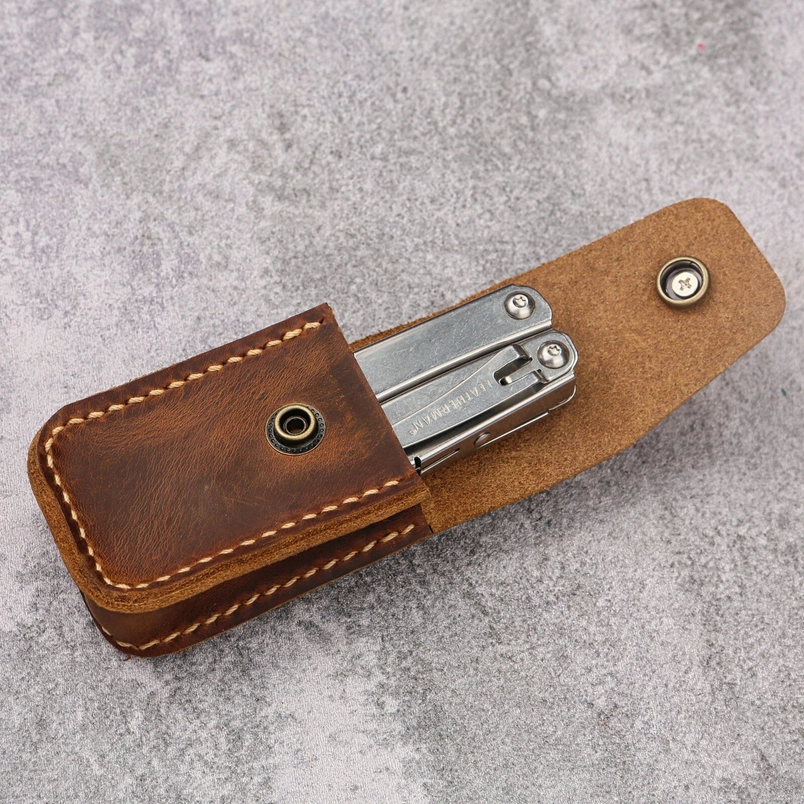Leather multitool sheath for leatherman Wave Surge Signal, leatherman belt pouch 07FC0E-D4 - KOEEK
