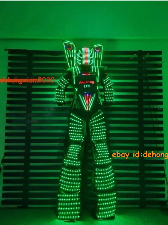 Illuminated Stilt Costume LED Robot Suit Armour DJ Party Show Light Clothing Set 07FC0E-D4 - KOEEK