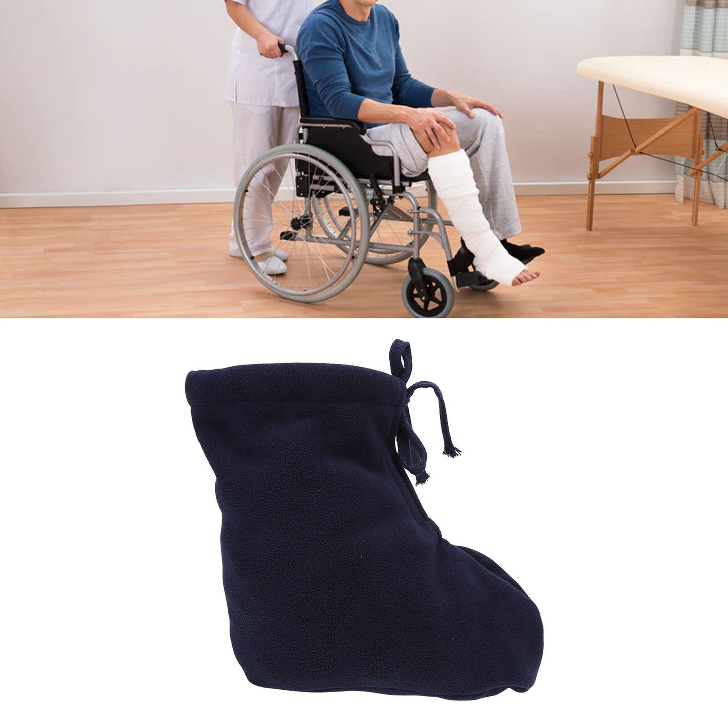 new Cast Sock Dark Blue Fleece Thick Cast Toe Cover Warmer For Swollen Feet(S ) HGF koeek - KOEEK