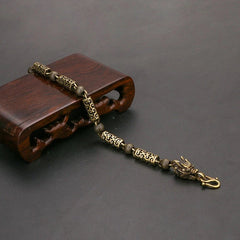 Vintage Brass Bracelet Men Women Simple Cloud Zodiac Dragon Copper Chain Gift 07FC0E-D4 - KOEEK