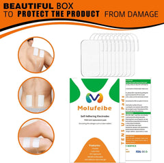 new 10PCS TENS Unit Replacement Pads 2x4, Reusable Electrodes for Muscle White 07FC0E-D4 - KOEEK