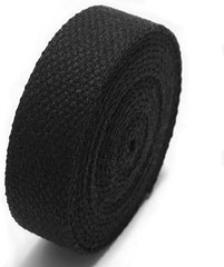 new 1 Inch Heavy Cotton Webbing 5.5~6 Yards Polyester Strap Black 07FC0E-D4 - KOEEK