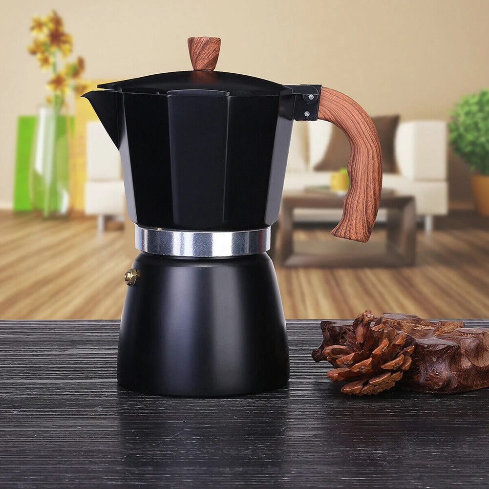 Coffee Espresso Maker Aluminum Stovetop Mocha Moka Percolator Pot Kettle 6 Cups 07FC0E-D4 - KOEEK