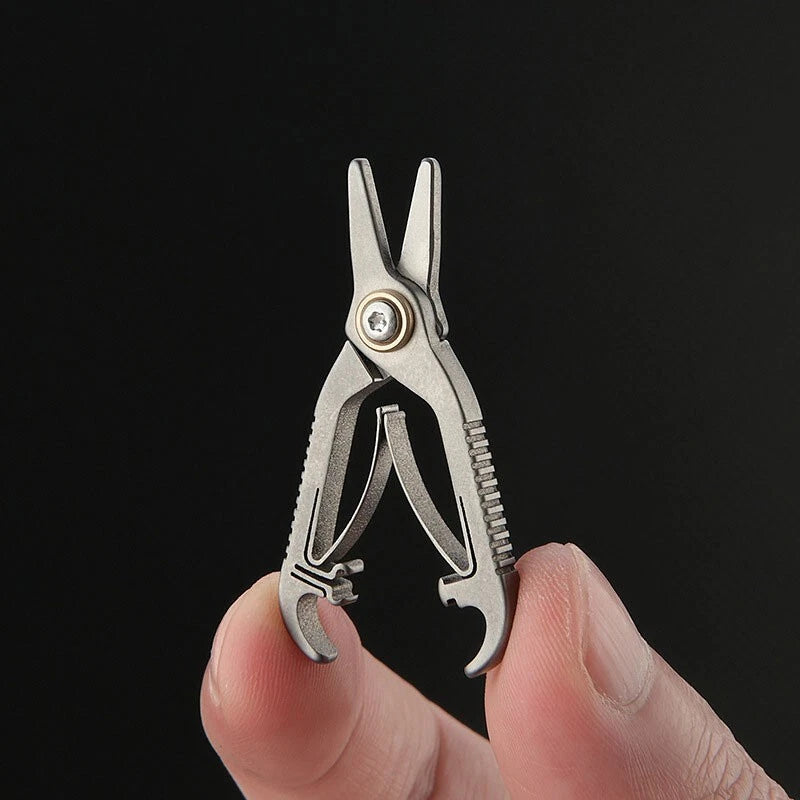 EDC Mini Titanium 1.89" Facial Hair Scissors + Beard Mustache Nose Hair Trimming 07FC0E-D4 - KOEEK