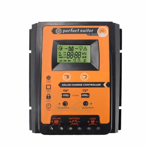 ny 12/24V 60/80/100A MPPT Solar Charge Controller Panel Batteriregulator Dual USB