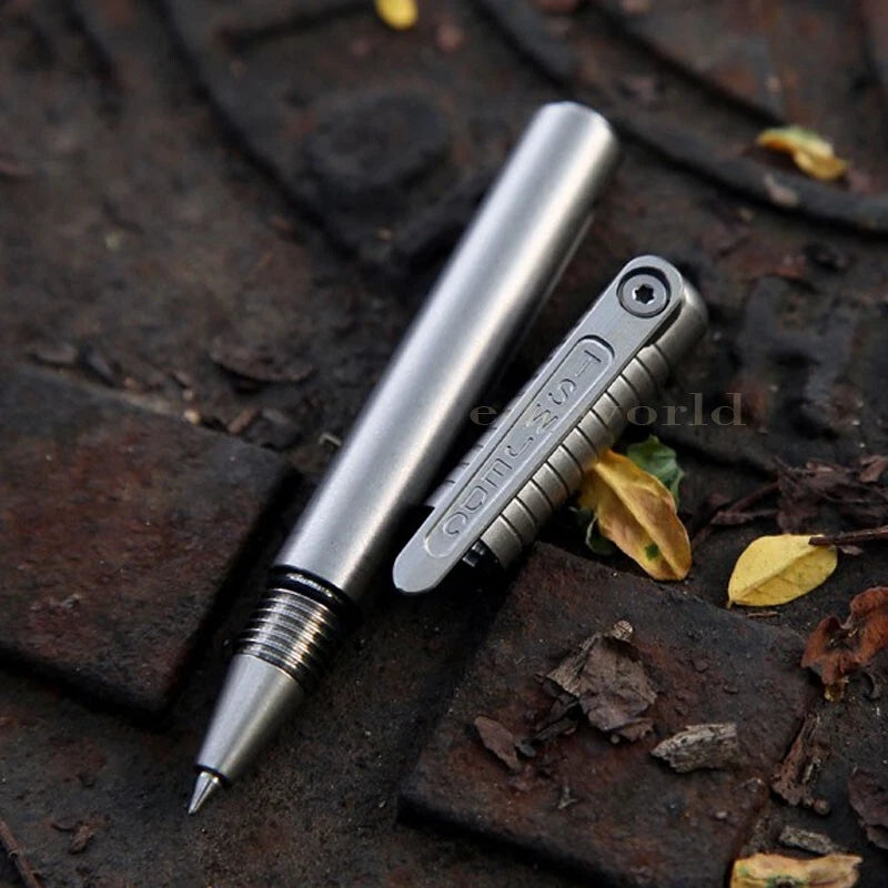 EDC TC4 Titanium Portable Practical Pocket Ballpoint Pen Outdoor Travel Pen 07FC0E-D4 - KOEEK