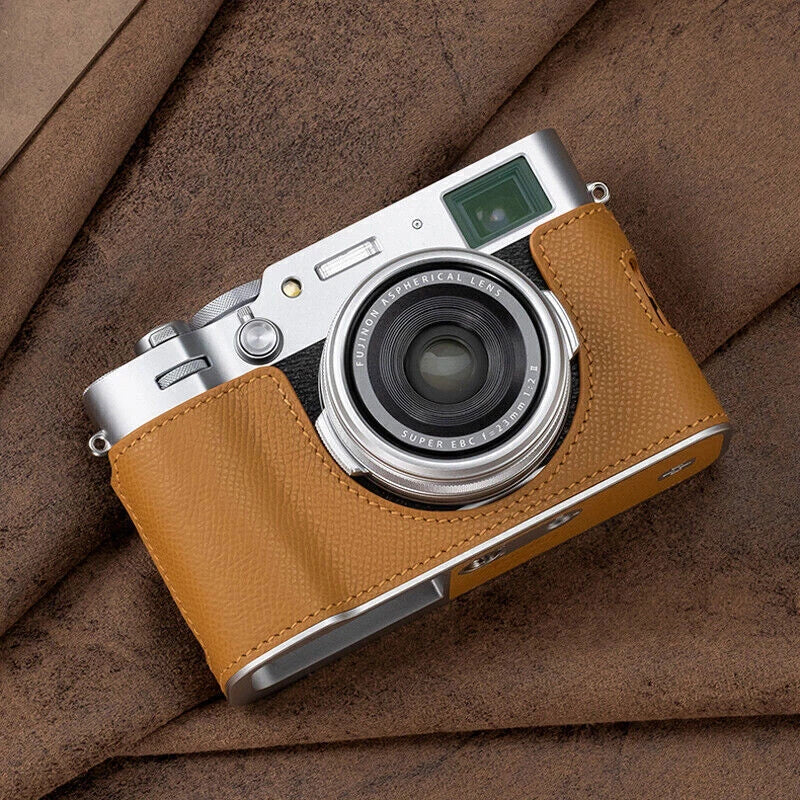 Leather Camera Insert Half Case Bag Cover Suitable For Fujifilm X100Vi 07FC0E-D4 - KOEEK