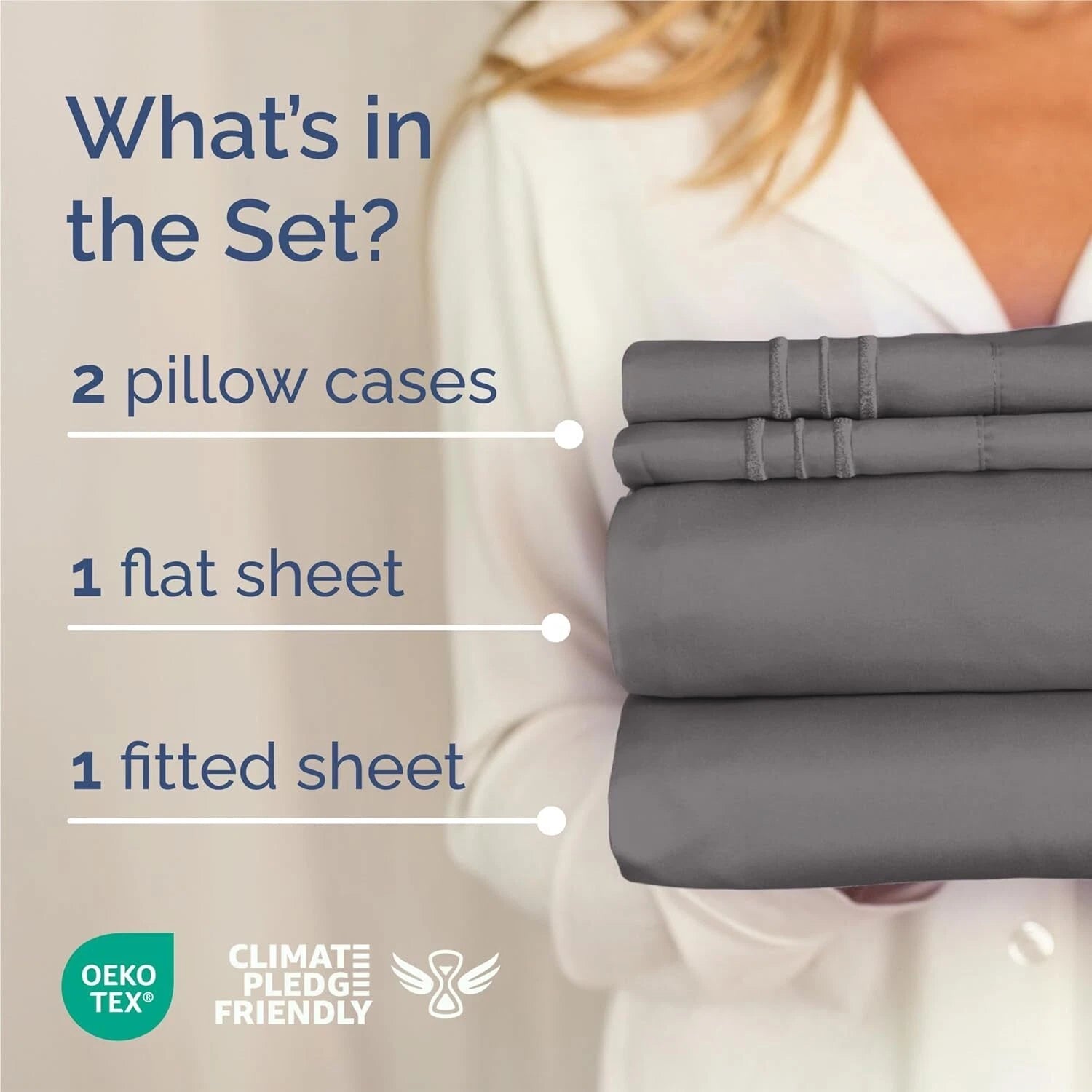 King Size 4 Piece Sheet Set - Comfy Breathable & Cooling Bed Sheets Set -Bedding 07FC0E-D4 - KOEEK