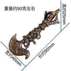Nepalese Tibetan Handheld Ritual Tool Vajra Dragon Head Ornament 07FC0E-D4 - KOEEK