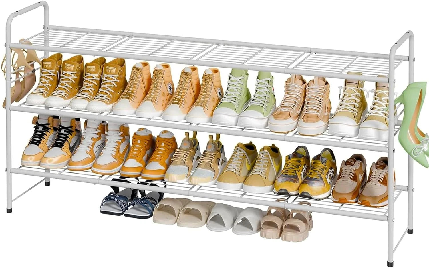 Three-tier shoe rack, suitable for wardrobes, 46.5-inch extra-long shoe rack 07FC0E-D4 - KOEEK