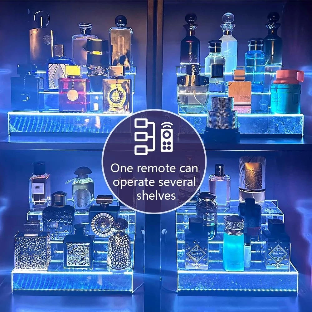 12-inch transparent acrylic display rack with LED lights, three tiers 07FC0E-D4 - KOEEK