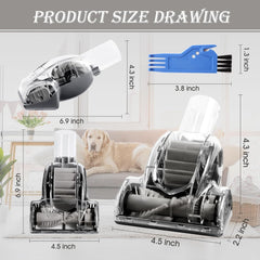 new Upgraded Pet Hair Power Brush Tool Attachment 7.28 x 4.92 x 2.95 inch, Gray 07FC0E-D4 - KOEEK