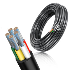 new RESHAKE 20 Gauge 5 Conductor Wire, 10FT Tinned Copper 5 10FT/3M, Black RESHAKE - KOEEK