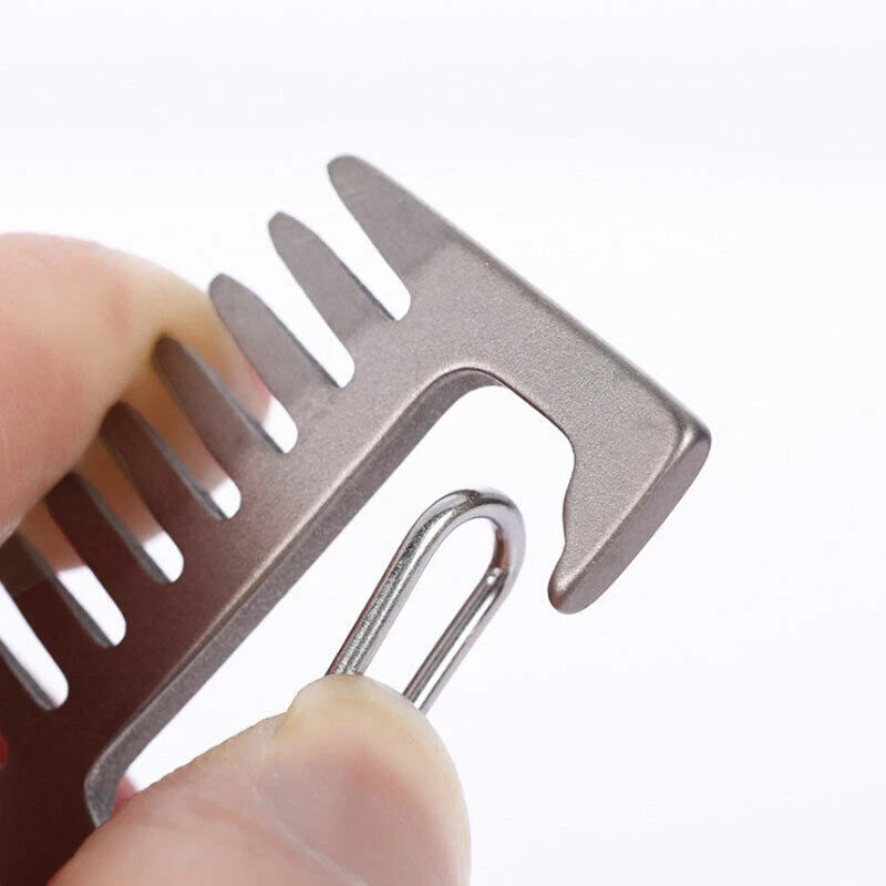 EDC Titanium Ti  Antistatic Comb Unique Pocket Comb Hair Beard Key Chain Comb 07FC0E-D4 - KOEEK