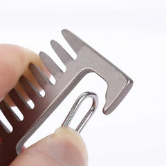 EDC Titanium Ti  Antistatic Comb Unique Pocket Comb Hair Beard Key Chain Comb 07FC0E-D4 - KOEEK