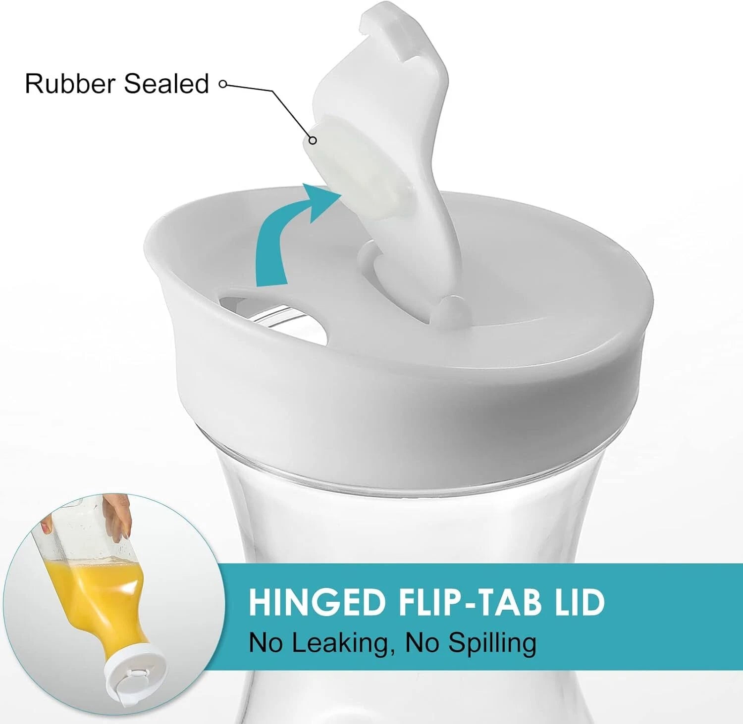 Plastic 50 Oz Water Carafe Flip Top Lid,Set of 2 Square Base Juice Containers 07FC0E-D4 - KOEEK