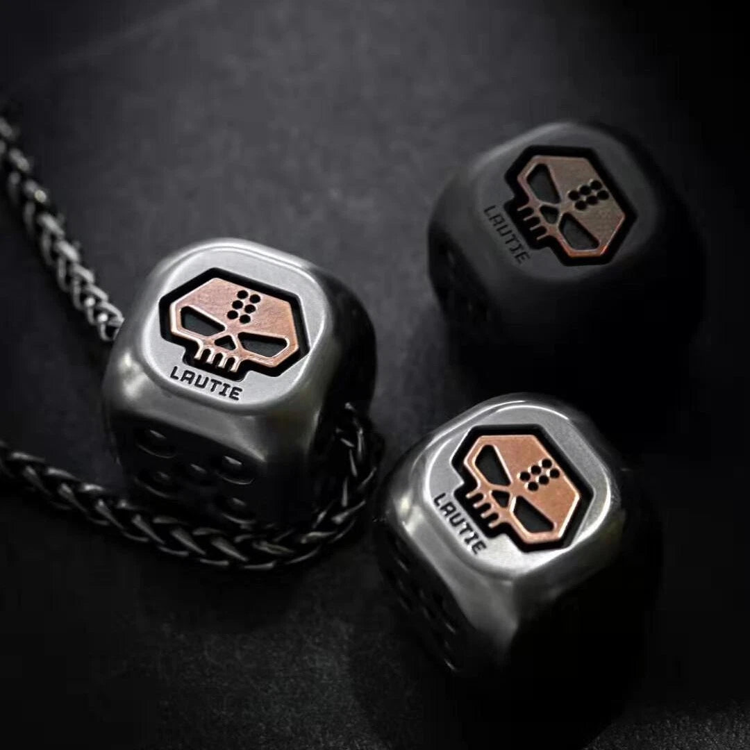 Black Technology Metal Dice luck Pendant EDC Necklace Knife Pendant Men Boy Toy 07FC0E-D4 - KOEEK