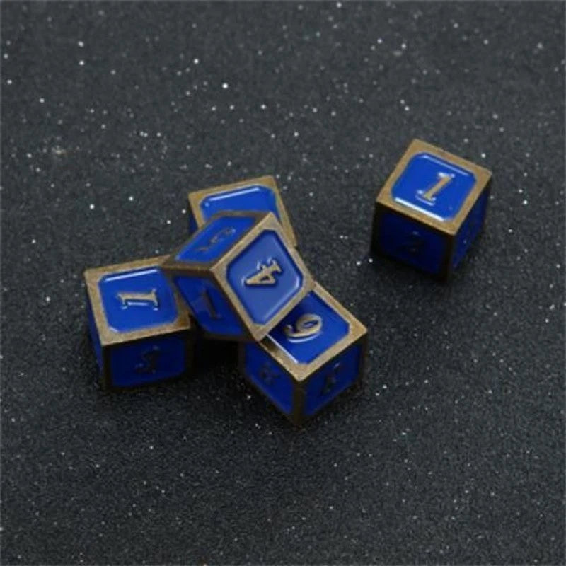 6 Sided Metal Dice Colorful Dice Mahjong Game Dice Set 5 Pieces 07FC0E-D4 - KOEEK
