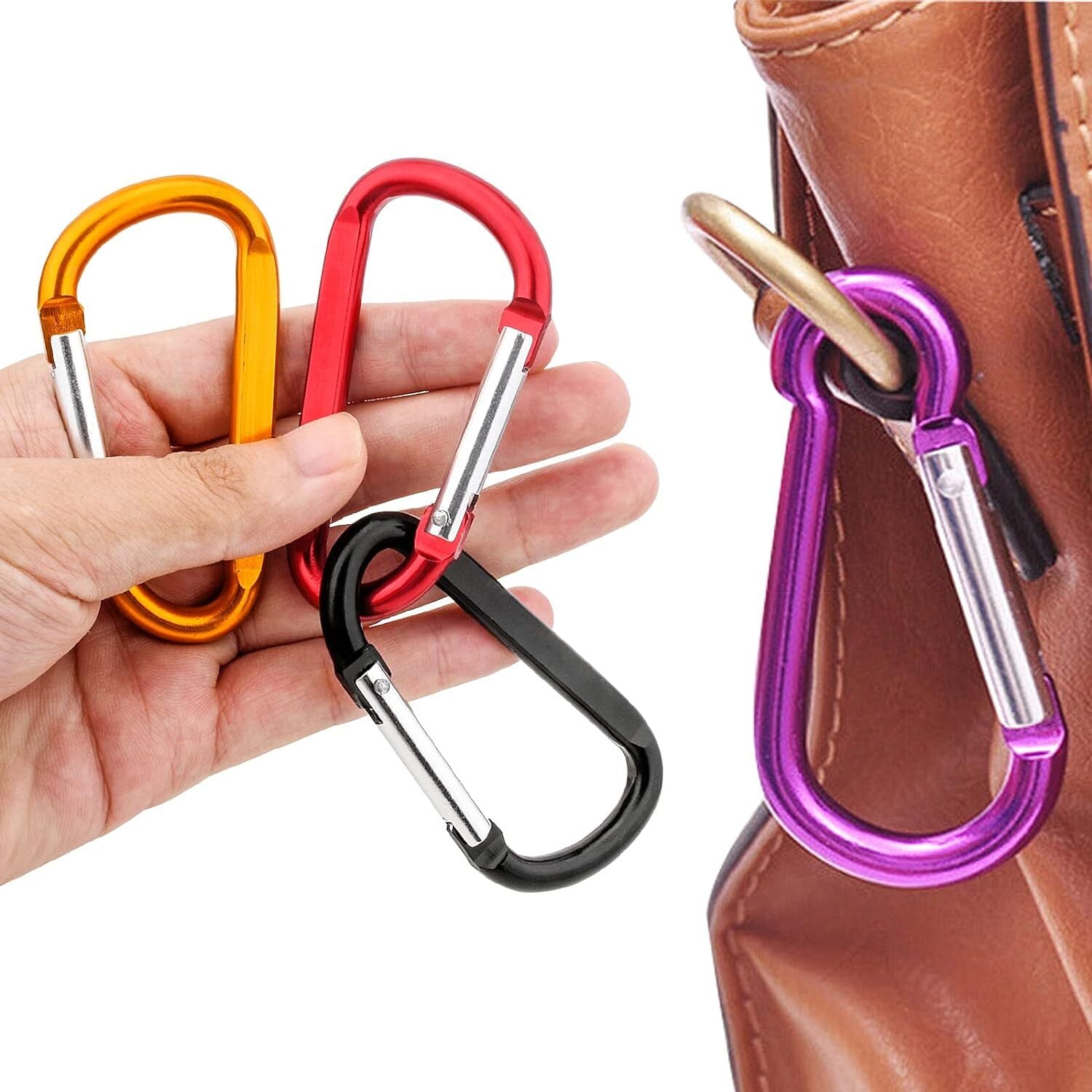 new 10 Pack 3'' Aluminum Spring Snap ['Golden', 'Red', 'Black', 'purple', 'Blue'] 07FC0E-D4 - KOEEK