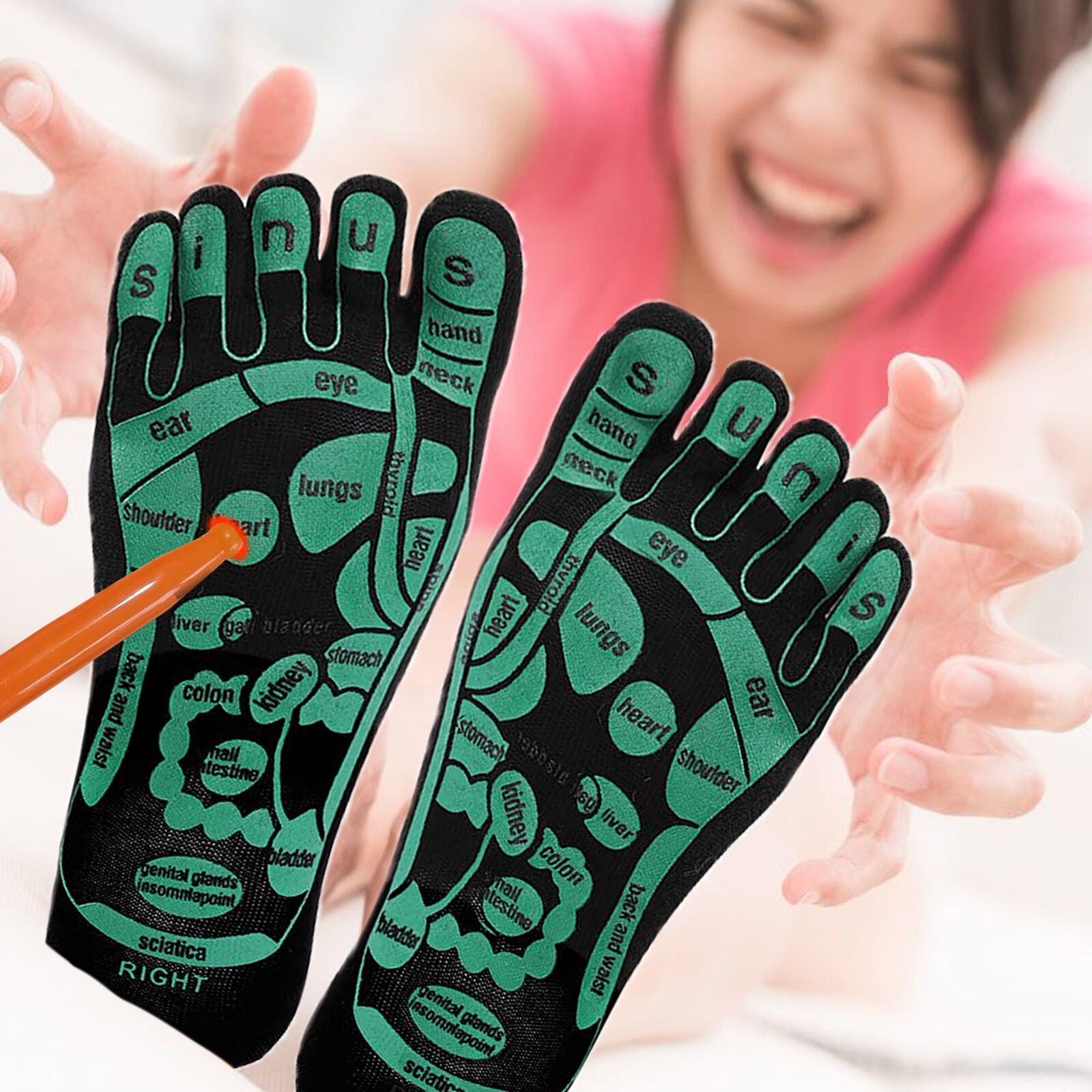 new Acupressure Reflexology Socks for Feet Massage Reflection Area Schematic Socks koeek - KOEEK