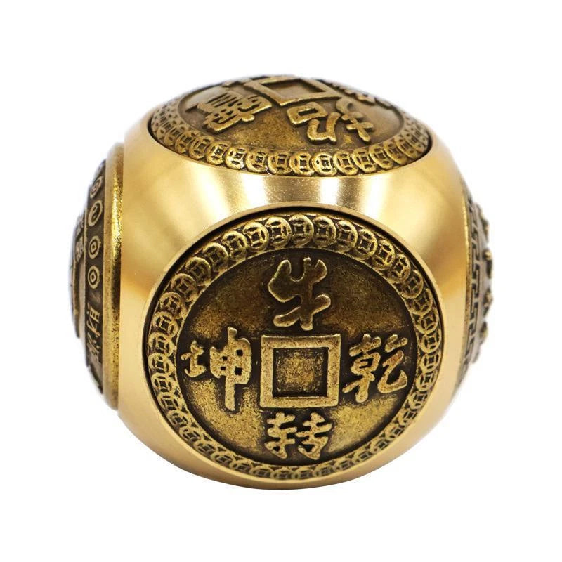 Brass Dice Large Fidget Spinner With 6 Sides Toy Gift 07FC0E-D4 - KOEEK