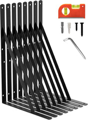new LEOPO 14 Inch Heavy Duty Shelf Brackets & Supports, 8 14 Inch, Black-8 Pack LEOPO - KOEEK