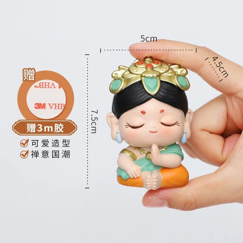 Creative Cute Monk White Tara Resin Car Ornament Home Decor Figurine 07FC0E-D4 - KOEEK